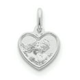 thumbnail image 1 of Beautiful Sterling Silver Satin Angel Heart Charm, 1 of 2