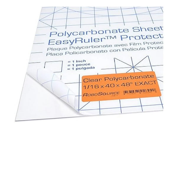 Polycarbonate Sheet 40" x 48" x 1/16", Clear Plastic - Shatter Resistant, Easy Cut & Bend - DIY, Window, Robotics (VEX Legal)