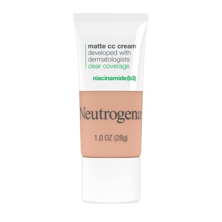 Neutrogena Flawless Matte CC Cream - Niacinamide Infused Full-Coverage Color Correcting Face Makeup, Oil-Free & Hypoallergenic - Apricot, 1 Oz