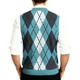 thumbnail image 4 of Mens Argyle Sweater Vests V Neck Sleeveless Cardigan Vest Knitwear, 4 of 7