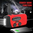 thumbnail image 2 of Emergency Radio Sun Powered Hand Crank Fm/am/noaa Weather Alert Radio With Led Light Power Bank Func, 2 of 5