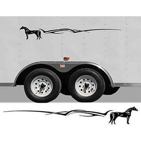 Arabian Equestrian Horseback Riding Horse RV Camper Trailer Camping Decal Sticker Graphic Mural