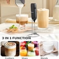 thumbnail image 6 of XIBUFE Rechargeable Milk Frother Handheld with Stand,Double Coil Whisk Coffee Frother Wand Drink Mixer for Coffee,Cappuccino,Lattes,Frappe,Matcha and Hot Chocolate,Black, 6 of 8