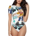 thumbnail image 1 of Rocae Sml Jeffy pour une Pièce Col Rond Manches Courtes Justaucorps pour Femmes Justaucorps Basique Décontracté Combinaison Quotidienne T-Shirts-Moyen, 1 of 7