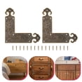 thumbnail image 2 of 2 Pcs Protecteurs d'Angle Décoratifs en Laiton Vintage Embossés pour Meubles, 2 of 8