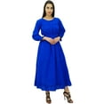 thumbnail image 2 of Bimba Women's Cotton Smocked Waist Long Casual Maxi Dress, 2 of 7