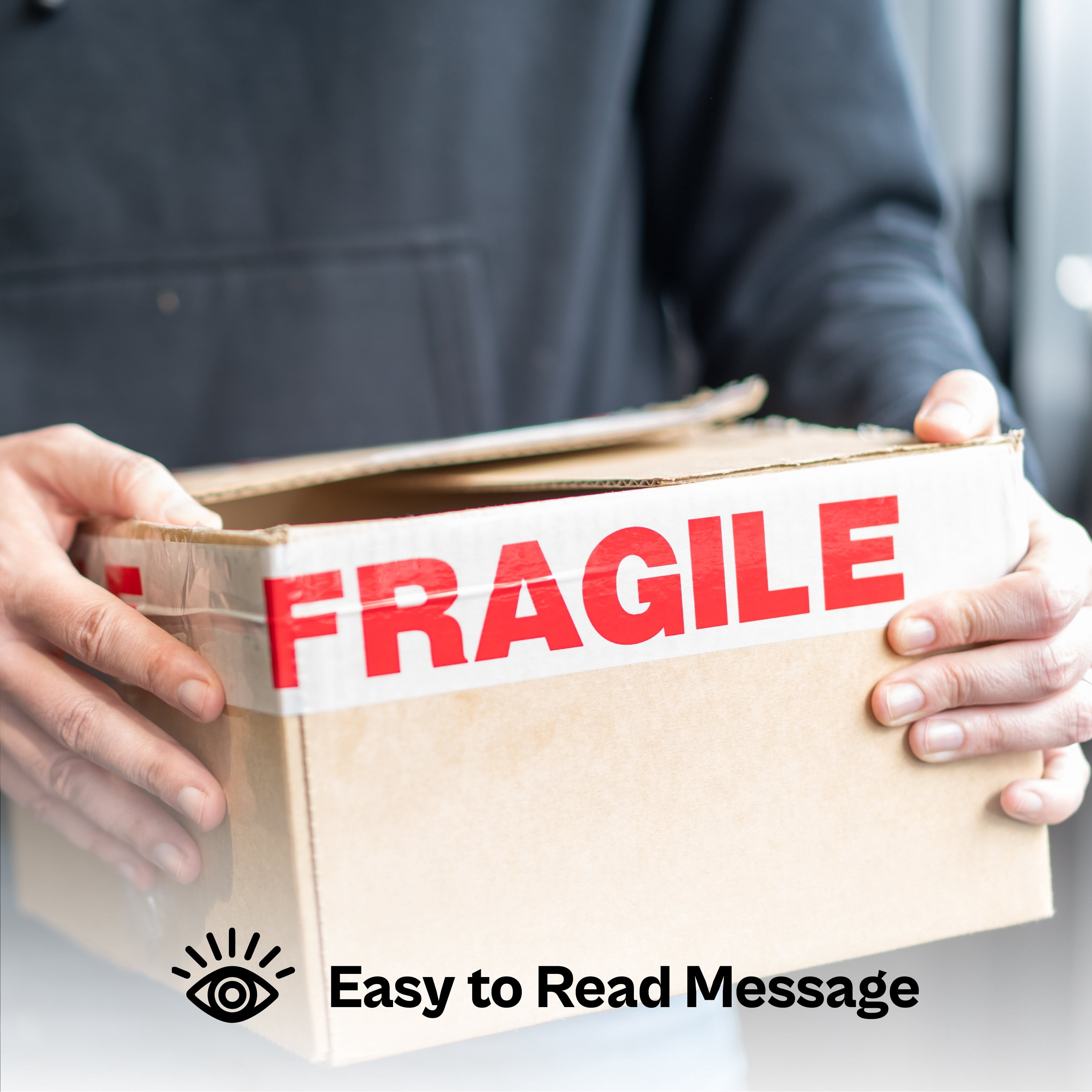 MMBM Fragile Printed Handle Packaging Tape, 36 Rolls, 1.88 Inch x 110 Yards