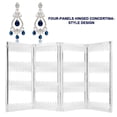 thumbnail image 5 of Soporte para exhibición de aretes, organizador de racks de almacenamiento de 4 paneles de soporte de aretes para joyas plegable(blanco) Ecomeon no, 5 of 5