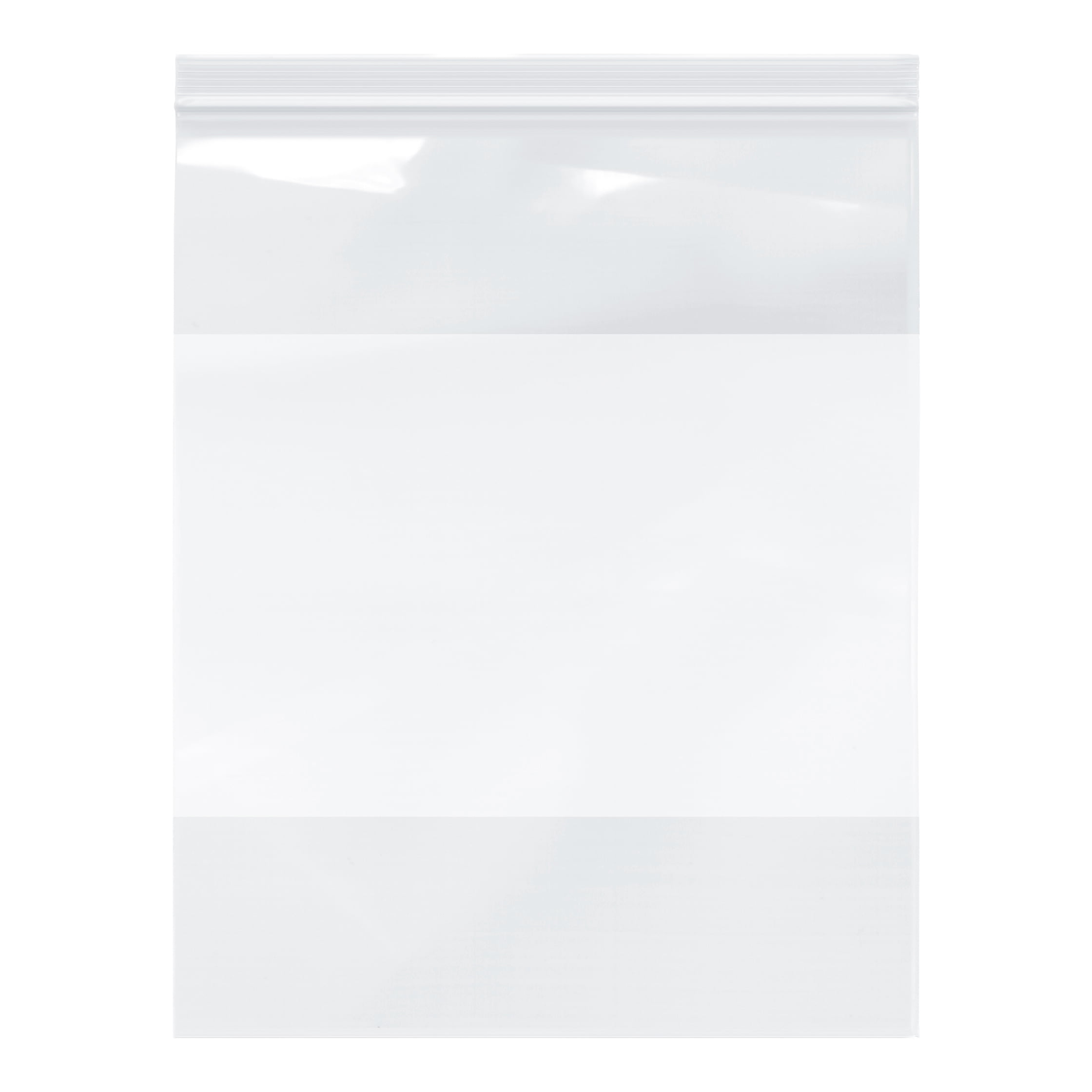 Clear White Block Plastic Reclosable Single Zip Poly Bag 200 Pack 3x5-2 mil 