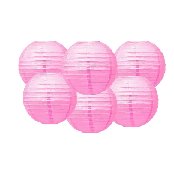 Matissa 12"(30CM) Pack of 6 Paper Lantern Wedding Party Decoration Craft Lamp Shade (Rose Pink)