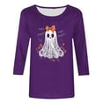 thumbnail image 4 of FDGIU Halloween Shirts for Women Women's Fashion Tees Casual Crewneck 3/4 Sleeve Loose T Shirt Ladies Blouses Shirts Spooky Season Graphic, 4 of 4