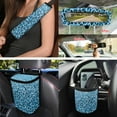 thumbnail image 3 of Yuyamidu Blue Leopard Print Car Seat Cover 15 Pack Front Back Seat Cover with Steering Wheel Cover Seatbelt Strap Pad Trash Can Car Vent Organizer Cup Holders Rearview Mirror Cover Keychain, 3 of 6