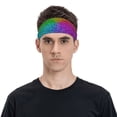 thumbnail image 2 of Daiia Colorful Glitter printed Men's Performance Headband,Sports Headbands,Moisture Wicking Workout Headband, 2 of 9