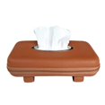 thumbnail image 4 of Car Tissue Holder Decorative Leather Container Visor Hanging Box for Vehicle Automobile Brown, 4 of 4