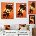 thumbnail image 4 of Designart "Sunset Under The Tangerine Twilight Palm Tree" Palms & Palm Trees Floater Framed Wall Art Living Room, 4 of 5