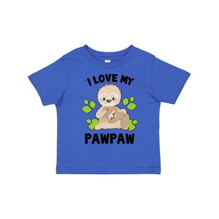 

Inktastic Cute Sloth I Love My Pawpaw with Green Leaves Gift Toddler Boy or Toddler Girl T-Shirt
