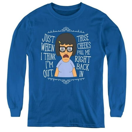 Trevco Sportswear TCF474-YL-1 Bobs Burgers & Pull Me In Youth Long Sleeve T-Shirt, Royal Blue - Small