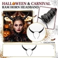 thumbnail image 4 of Halloween Horn Headband, Curved Ram Goat Style Hair Hoop with Sculpted Texture, Fantasy Costume for Cosplay Party Carnival (Black), 4 of 5