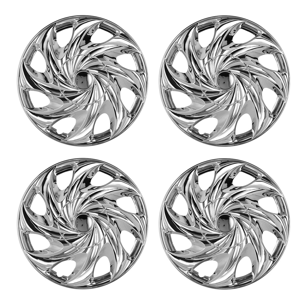 (4 Pack)  14" Silver Hubcap Wheel Cover Hub Caps Universal Wheel Rim Cover ABS Material Snap on Car Truck SUV