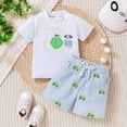 thumbnail image 2 of mgoYE Back to School Toddler Baby Boy Outfit 12 18 24 Months 2T 3T 4T Embroidery T Shirt and Shorts Set First Day of Preschool Kindergarten Clothes(White,6-12 Months), 2 of 9