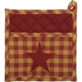thumbnail image 4 of VHC Brands, Burgundy Star, Cotton, 8x8, Pot Holder, Red, 4 of 5