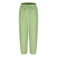 thumbnail image 6 of Juslio Girls Pants Solid Casual Elastic Waist Harun Pocket Loose Green, 6 of 8