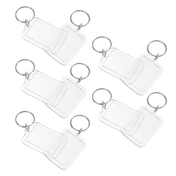 Raindrops 10Pcs Blank Insert Keychain Picture Frame Keyring for DIY present