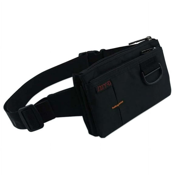 Stealth Polyester Waist Bag with 4 Separate Sections - Unisex Black Fanny Pack