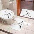 thumbnail image 5 of Ice Hockey Bathroom Rugs Set Winter Sports White Background Non Slip Absorbent Soft Bath Mats 3 Piece Set with Bathroom Rug, U-Shaped Floor Mat, Toilet Seat Cover Large Size, 5 of 9