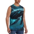 thumbnail image 2 of Balery Vintage Blue Pattern Whale Camisetas sin mangas para hombre, absorbe la humedad y protege contra el mal olor.-X-Large, 2 of 7