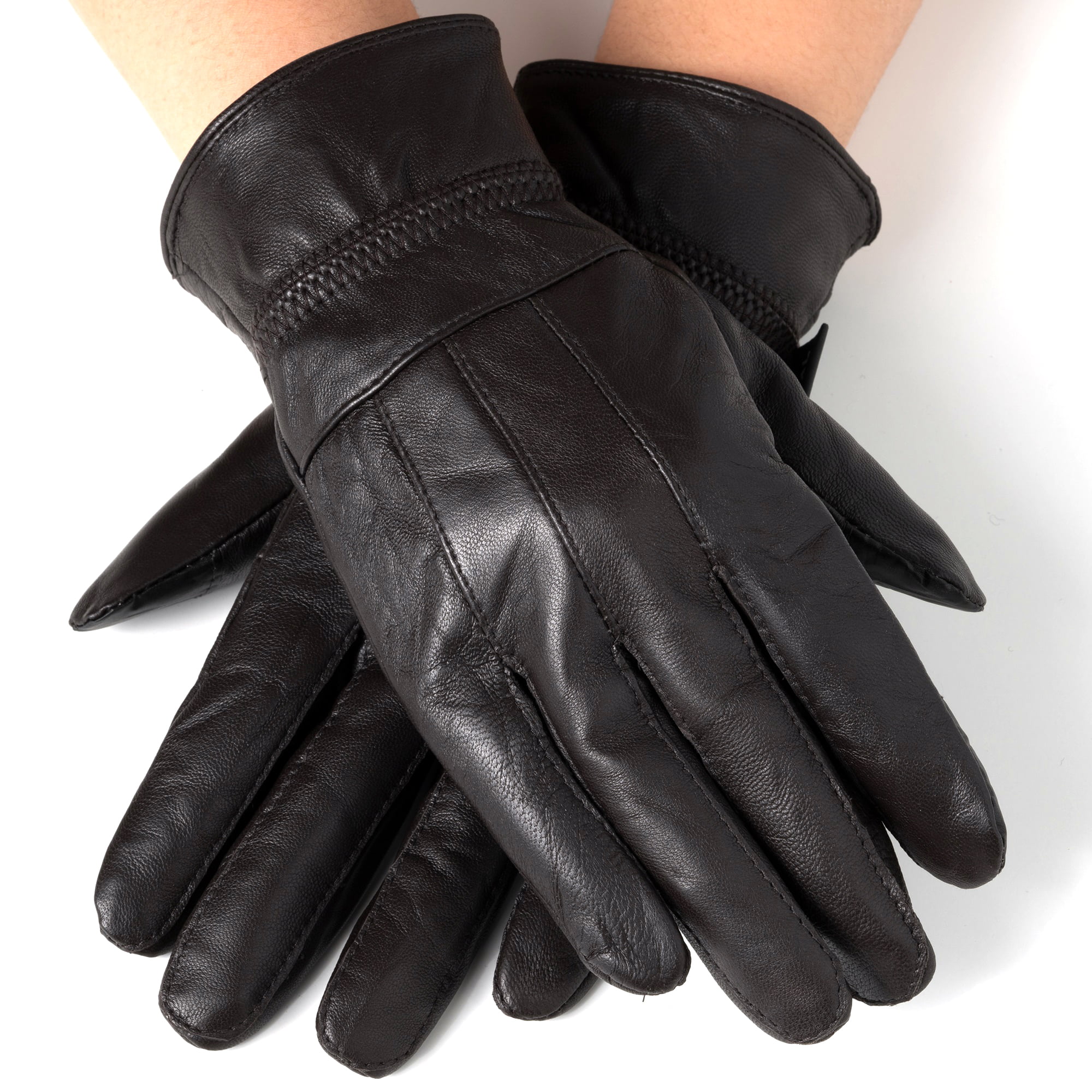 New Womens Texting Touchscreen Winter Gloves Faux Leather Small Black FREE SHIP 