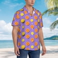 thumbnail image 5 of Xecao Yellow Lemon And Orange print Hawaiian shirt - a stylish short-sleeve button-down for men, perfect for casual beach and tropical outings., 5 of 9