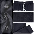 thumbnail image 5 of PNTUTB Men's Fashion Solid Color Jacquard Elastic Waist Drawstring Casual Comfortable Cuffed Pants with Pockets, 5 of 6