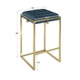 thumbnail image 5 of Weston Home Oddie Gold Finish Button Tufted Velvet Counter Height Stools, Set of 2, Blue, 5 of 11