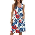 thumbnail image 6 of LOVZFMLL Summer Casual Dresses for Women 2025 Beach Sleeveless V Neck Floral Print Tank Loose Sundresses with Pockets Navy A XL, 6 of 9
