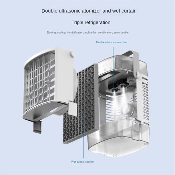 Aire Acondicionado Portátil, Mini Aire Acondicionado Personal Evaporativo del Enfriador de Aire, Ventilador de Refrigeración por Agua para Habitación, Automóvil