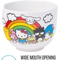 thumbnail image 6 of Silver Buffalo Sanrio Hello Kitty and Friends Rainbow Featuring Chococat, Pompompurin, My Melody, Keroppi, Badtz-Maru, Tuxedo Sam, Cinnamoroll Ceramic Ramen Rice Bowl with Chopsticks, 20 Ounces, 6 of 10
