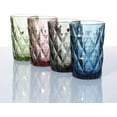 thumbnail image 6 of Set of 4modern glassware diamond patterned glasses for water, cocktails, milk, juices and drinks, 6 of 8