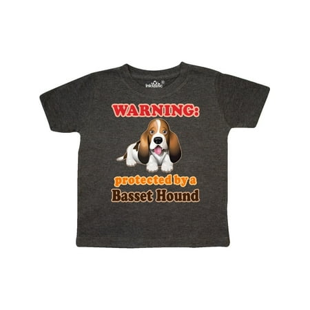 

Inktastic Protected by a Basset Hound Funny Dog Gift Toddler Boy or Toddler Girl T-Shirt