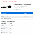 thumbnail image 2 of Turn Signal Switch - Compatible with 2006 - 2011 Chevy HHR 2007 2008 2009 2010, 2 of 2