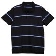 thumbnail image 1 of Patrick Assaraf Men's Black / Blue Striped Silk and Cotton Polo - S, 1 of 2