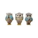 thumbnail image 2 of Estatuas de búhos sabios | Figuras de "No oigo, no veo, no digo el mal" | Decoración de resina para estantería, repisa u oficina | Decoraciones con detalles en naranja y azul, 2 of 6