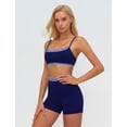 thumbnail image 4 of IBTOM CASTLE Layered Workout Sets for Women 2 Piece Polka Dot Sports Bra High Waist Shorts Gym Active Yoga Pilates Outfits Blue, 4 of 7
