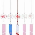 thumbnail image 6 of 5pcs 5 Styles Japanese Wind Chimes Flower Theme Handcrafted Glass Wind Bells Glass Wind Bells Creative Hanging Pendants, 6 of 9