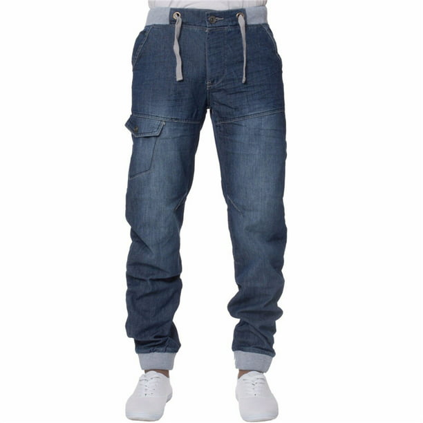 SySea - Men's Elastic Waist Denim Jogger Jeans, Up to 5XL - Walmart.com ...
