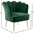 thumbnail image 5 of Meridian Furniture Jester Green Velvet Accent Chair with Gold Iron Legs, 5 of 5