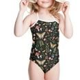 thumbnail image 3 of FOR U DESIGNS Aesthetic Halter Swimsuit Girls Kids Teens Casual Off Shoulder Bathing Suit Size 7-8 Butterfly Mushroom One Piece Swimwear, 3 of 6