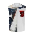 thumbnail image 4 of Purcolt Mens Button Down Tank Tops Dressy Casual Print Lapel Collar Sleeveless Vest Vintage Western Cowboy Loose Fit Shirts with Pocket, 4 of 6