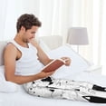 thumbnail image 6 of Picia Doodle Cute Cat Mens Soft Woven Cotton Elastic Waistband Sleep Pajama Pant Lounge Sleep Pant With Pockets And Drawstring-Medium, 6 of 9