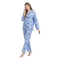 thumbnail image 3 of Apparonia Conjuntos de Pijama p/ Mujer, Ropa de Dormir de Alg., Camisa m/larga con botones al frente y Pantalón. Pjs con cuello c/solapa, conjunto p/ estar en casa. Estampado ciervo y flor M, 3 of 7